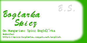 boglarka spicz business card